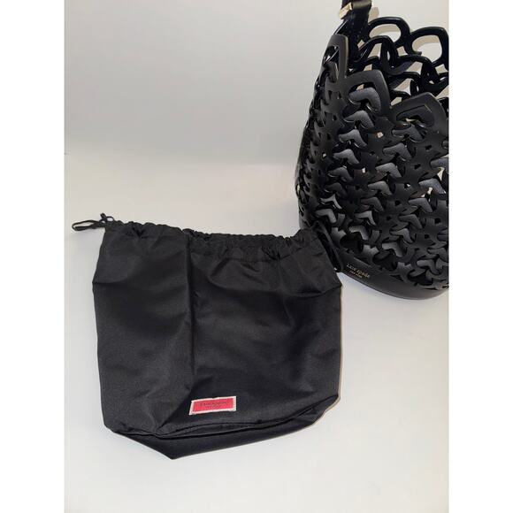 Kate Spade Black Dorie Medium Bucket Bag Spade Weave - Picture 10 of 14